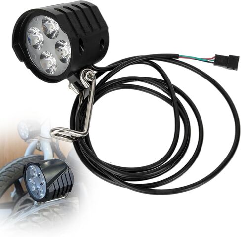 Ebike Headlight 3 Pin - PSLER 36V-72V Bike Light Bar, Electric Bike Front Light with Horn in Saudi Arabia