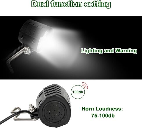Ebike Headlight 3 Pin - PSLER 36V-72V Bike Light Bar, Electric Bike Front Light with Horn in Saudi Arabia