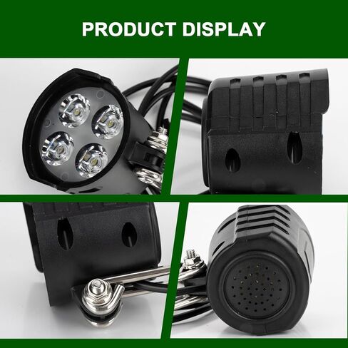 Ebike Headlight 3 Pin - PSLER 36V-72V Bike Light Bar, Electric Bike Front Light with Horn in Saudi Arabia
