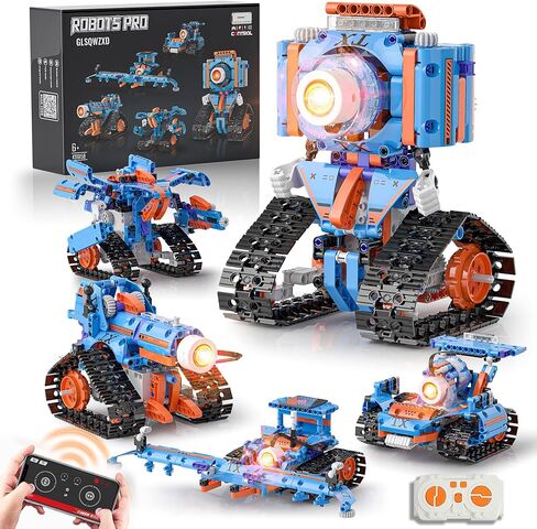 5in1 Robot Building Kits for Kids 6-12, APP & Remote Control STEM Robot Building Toys for Kids Science Learning, Technic Coding Tank Truck Stem Building Sets, Erector Set for Boys Girls Xmas Gifts in Saudi Arabia