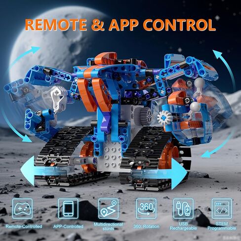 5in1 Robot Building Kits for Kids 6-12, APP & Remote Control STEM Robot Building Toys for Kids Science Learning, Technic Coding Tank Truck Stem Building Sets, Erector Set for Boys Girls Xmas Gifts in Saudi Arabia