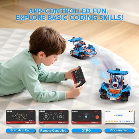 5in1 Robot Building Kits for Kids 6-12, APP & Remote Control STEM Robot Building Toys for Kids Science Learning, Technic Coding Tank Truck Stem Building Sets, Erector Set for Boys Girls Xmas Gifts in Saudi Arabia