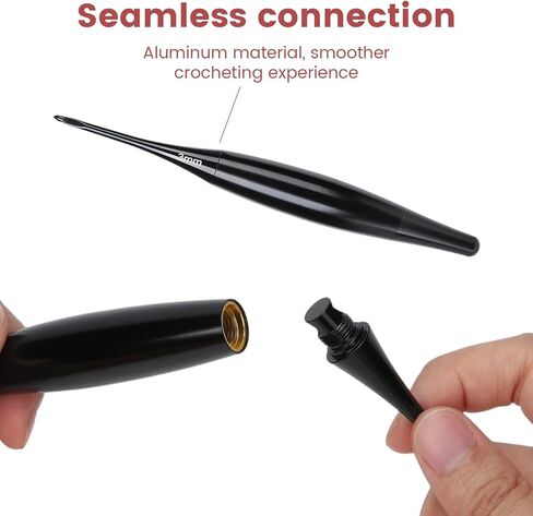 liomey Interchangeable Crochet Hook Set US Sizes E-4 to N-15 (3mm-10mm) with 12 Hooks Ergonomic Oxidation Handles Crochet Kit for Beginners and Experts, Durable Aluminum Hooks for Yarn Craft in Saudi Arabia