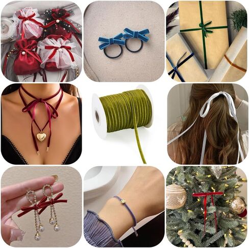 50 Yards/Roll Olive Single Face Velvet Ribbons Flat 3mm (0.12inch) with Spool for Gift Packing Wedding Decoration DIY Crafts Christmas Wreath Party Decoration Hair Bow Making in Saudi Arabia