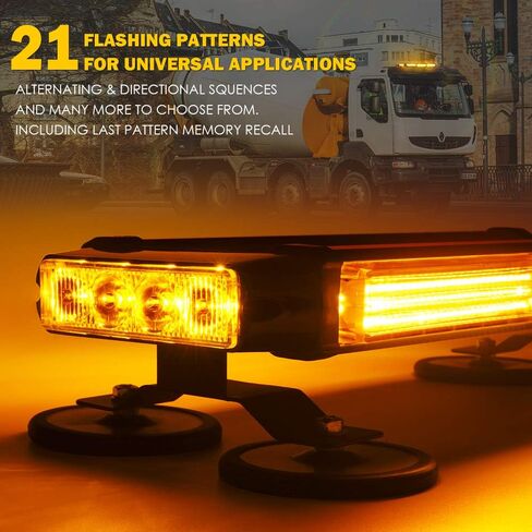 Xprite Amber COB LED على السطح ستروب وامض ضوء بار مزدوج الجانب 21 بوصة عالي الوضوح للتحذير من مخاطر الطوارئ منارة أضواء مع قاعدة مغناطيسية لمركبات السلامة وشاحنات السحب وسيارات الالتقاط ومحراث الثلج in Saudi Arabia