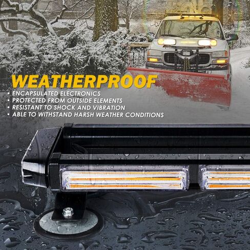 Xprite Amber COB LED على السطح ستروب وامض ضوء بار مزدوج الجانب 21 بوصة عالي الوضوح للتحذير من مخاطر الطوارئ منارة أضواء مع قاعدة مغناطيسية لمركبات السلامة وشاحنات السحب وسيارات الالتقاط ومحراث الثلج in Saudi Arabia