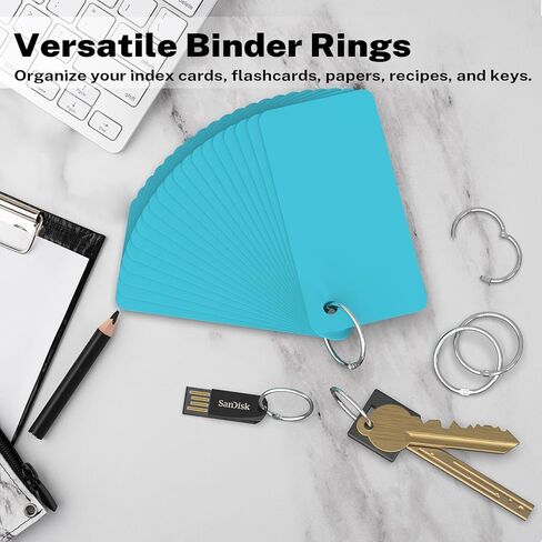 Optomni 40 حزمة من حلقات الموثق المعدنية مقاس 2 بوصة - حلقات ربط متينة وشديدة التحمل لبطاقات الفهرس، والبطاقات التعليمية، وورق الأوراق السائبة، والكتب - مثالية للتنظيم والمشروعات اليدوية (2 بوصة) in Kuwait