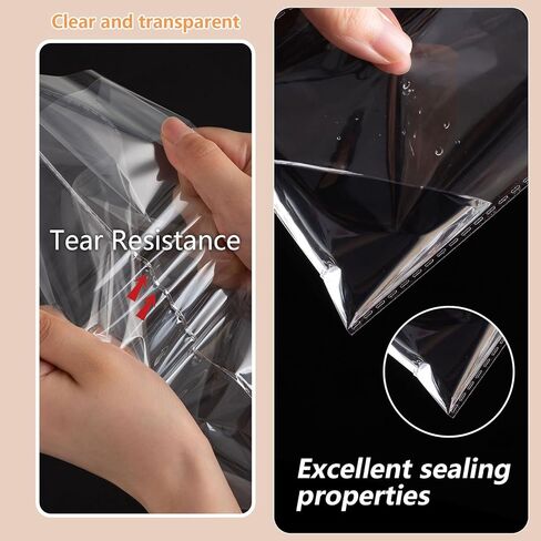 HIPOPBERRY Cookie Bags 200 Pcs 4×6 inches Cellophane Treat Bags for Packaging,Cookies,Gifts,Candy,Foods Clear Cellophane Bag and Plastic Self Adhesive Wrappers Candy Bag in Saudi Arabia