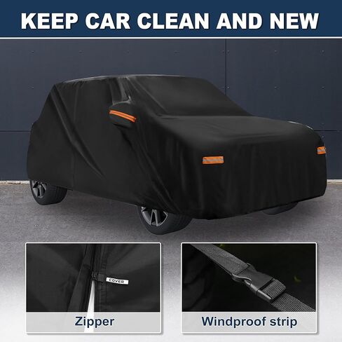 ACROPIX 210D-PU Black Car Cover Waterproof All Weather Full Exterior Cover Rain Hail Sun Protector Car Cover Fit for Mini Cooper 4DR - Pack of 1 in Saudi Arabia
