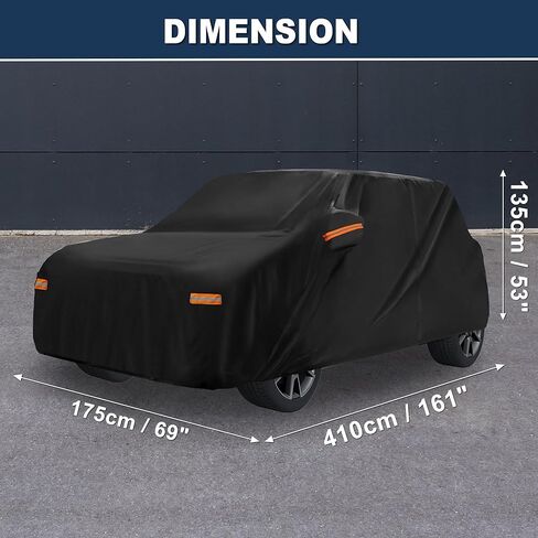 ACROPIX 210D-PU Black Car Cover Waterproof All Weather Full Exterior Cover Rain Hail Sun Protector Car Cover Fit for Mini Cooper 4DR - Pack of 1 in Saudi Arabia