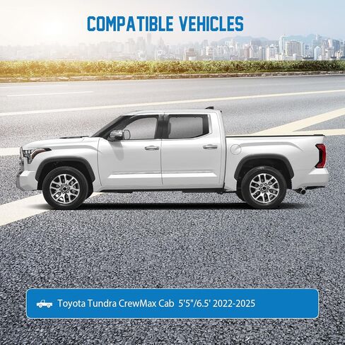 Waterproof Truck Cover for 2022-2025 Toyota Tundra CrewMax Cab 5.5"&6.5" Bed – All-Weather Outdoor Pickup Cover with Zipper Door & Windproof Straps, Sun UV Protect in Saudi Arabia