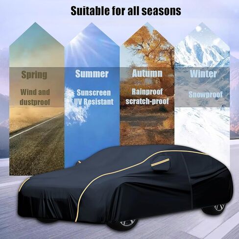 Full Car Cover Custom Fit for Lincoln Continental Sedan 2016-2020 Car Cover Waterproof Breathable丨Windproof Scratch Resistant Dustproof Close Fitting with Storage Bag in Saudi Arabia