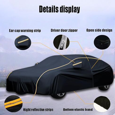 Full Car Cover Custom Fit for Lincoln Continental Sedan 2016-2020 Car Cover Waterproof Breathable丨Windproof Scratch Resistant Dustproof Close Fitting with Storage Bag in Saudi Arabia