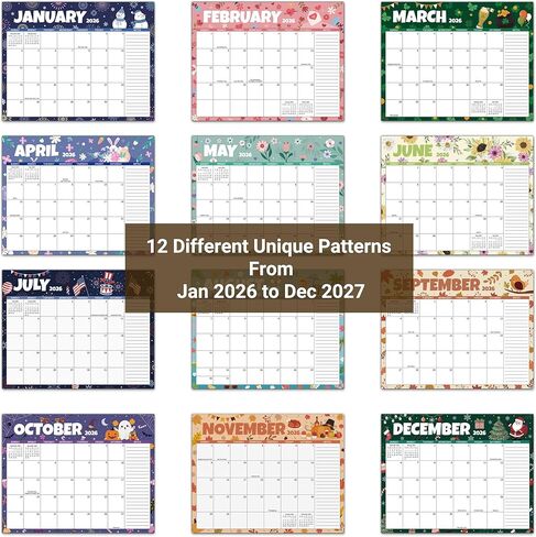 2026 Magnetic Calendar for Refrigerator, 18 Months Fridge Calendar from January 2026 to June 2027, 11.5"x9" Monthly Planner with Magnet Back for Family & Kitchen Monthly Organization in Saudi Arabia