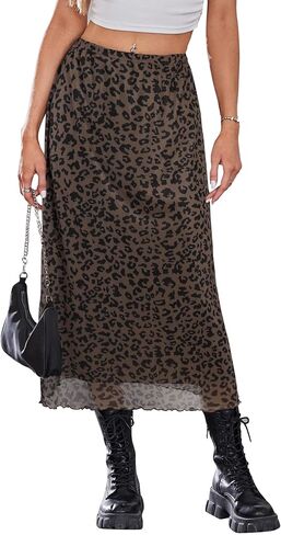 SOFIA'S CHOICE Midi Skirts for Women Elastic High Waisted A Line Flowy Floral Skirt in Saudi Arabia