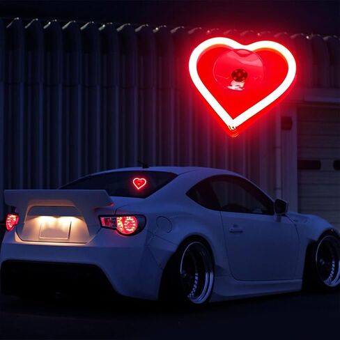 Car LED Ambient Light, Love Heart USB Vehicle Neon Lighting with Remote Control for Triangle or Back Window, Car Interior Accessories for Car, Bedroom, Party (Pink) in Saudi Arabia
