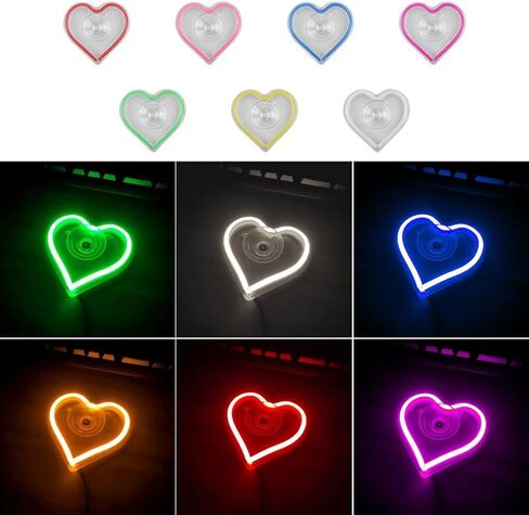 Car LED Ambient Light, Love Heart USB Vehicle Neon Lighting with Remote Control for Triangle or Back Window, Car Interior Accessories for Car, Bedroom, Party (Pink) in Saudi Arabia