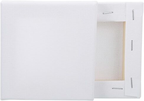MECCANIXITY 2 Pcs Stretched Canvas for Painting, 8 x 12 Inch Blank Artist Boards 4/5 Inch Profile Cotton Canvas Panels for Beginners Professionals,White in Saudi Arabia