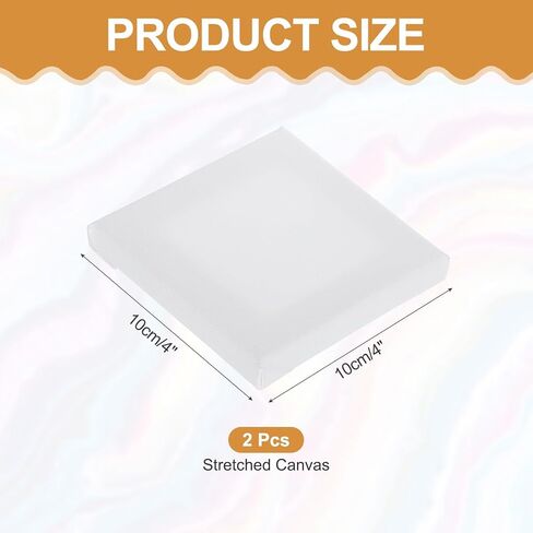 MECCANIXITY 2 Pcs Stretched Canvas for Painting, 8 x 12 Inch Blank Artist Boards 4/5 Inch Profile Cotton Canvas Panels for Beginners Professionals,White in Saudi Arabia