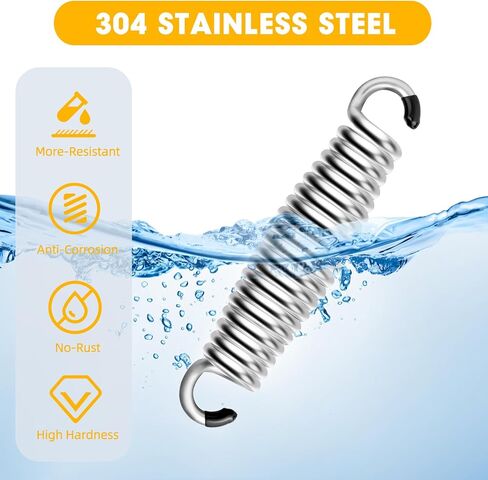 2 Pack Porch Swing Springs, Premium Stainless Steel Heavy Duty Springs, 1300 LB Rust Resistant Swing Springs for Swings & Hammocks (Silver) in Saudi Arabia