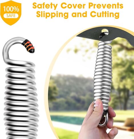 2 Pack Porch Swing Springs, Premium Stainless Steel Heavy Duty Springs, 1300 LB Rust Resistant Swing Springs for Swings & Hammocks (Silver) in Saudi Arabia