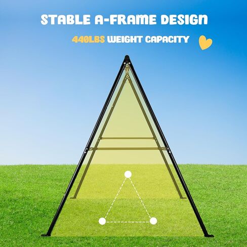 440lbs Swing Set for Backyard with 40 inch LED Saucer Swing and Heavy-Duty A-Frame Metal Stand, Swing Set Outdoor for Kids in Saudi Arabia