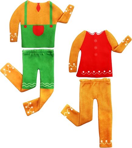 Ceiba Tree 2Pack Christmas Doll Clothes Christmas Gingerbread Man Clothing Accessories Set Xmas Doll Clothing for Happy Holidays Party Decorations in Saudi Arabia