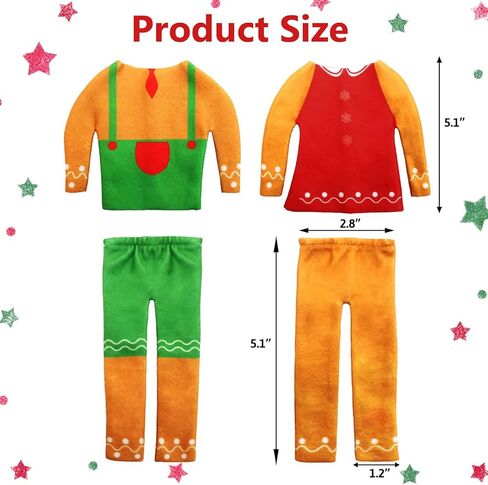 Ceiba Tree 2Pack Christmas Doll Clothes Christmas Gingerbread Man Clothing Accessories Set Xmas Doll Clothing for Happy Holidays Party Decorations in Saudi Arabia