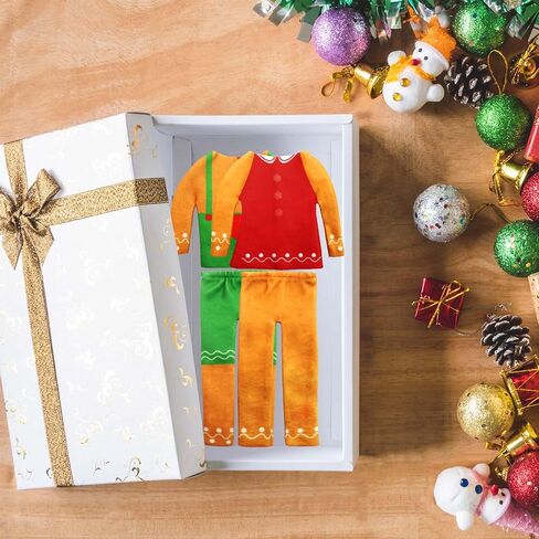 Ceiba Tree 2Pack Christmas Doll Clothes Christmas Gingerbread Man Clothing Accessories Set Xmas Doll Clothing for Happy Holidays Party Decorations in Saudi Arabia