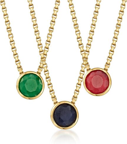 Ross-Simons 0.50 Carat Emerald Necklace in 18kt Gold Over Sterling. 18 inches in Saudi Arabia