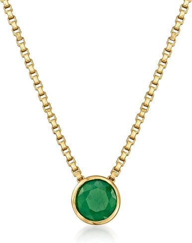 Ross-Simons 0.50 Carat Emerald Necklace in 18kt Gold Over Sterling. 18 inches in Saudi Arabia