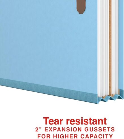 Staples Heavy Duty Pressboard Classification Folder, 1-Divider, 2" Expansion, Letter Size, Light Blue, 10/Pack (ST62740) in Saudi Arabia
