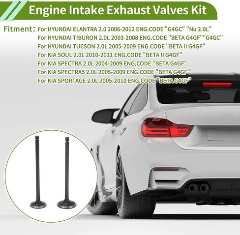 No.2221123600 Engine Intake Exhaust Valves Kit for HYUNDAI ELANTRA 2.0 2006-2012 ENG.CODE "G4GC" "Nu 2.0L" Intake Air-out Valves 1 Set in Saudi Arabia