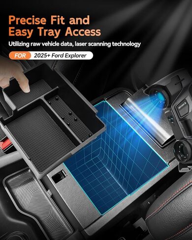 CDEFG for Ford Explorer Accessories 2024-2020 Center Console Organizer Tray (Base, XLT, ST-Line, Limited, Timberline, ST, King Ranch Platinum) Armrest Storage Box Insert Tray 2024 2023 2022 2021 in Kuwait