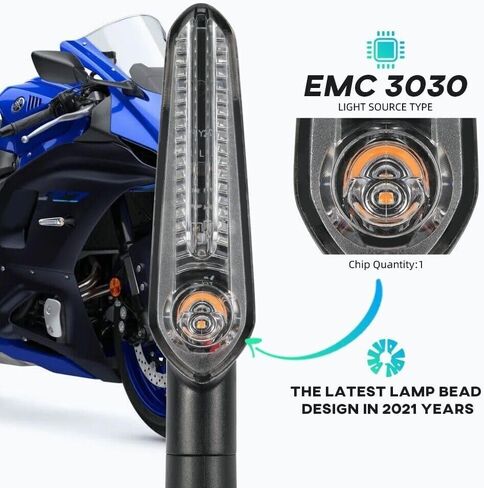 إشارات الانعطاف للدراجات النارية - ضوء كهرماني، 12 فولت، مؤشر LED عدسة شفافة لـ YAMAHA MT07 MT 03 125 MT03 MT09 MT25 Tracer XSR 700 900 YZF R1 R3 R6 R25 FZ6 FZ8 XJ6 R15 R125 MT15 (زوج) in Kuwait