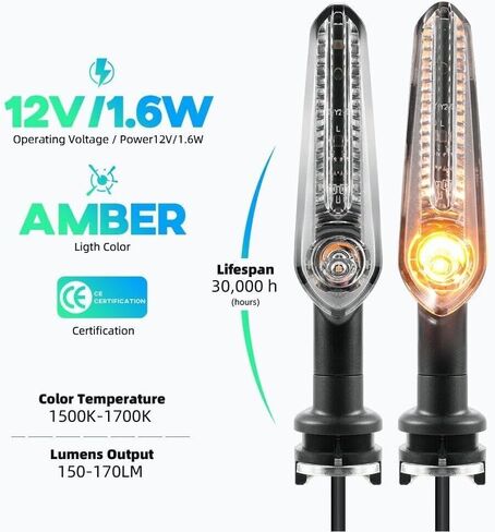 إشارات الانعطاف للدراجات النارية - ضوء كهرماني، 12 فولت، مؤشر LED عدسة شفافة لـ YAMAHA MT07 MT 03 125 MT03 MT09 MT25 Tracer XSR 700 900 YZF R1 R3 R6 R25 FZ6 FZ8 XJ6 R15 R125 MT15 (زوج) in Kuwait