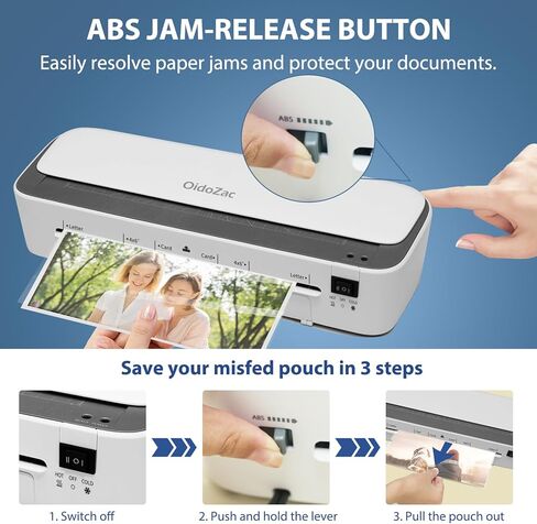 آلة تغليف 11 في 1 مع 36 ورقة تغليف، آلة تصفيح حرارية لسطح المكتب بعرض 13 بوصة لحجم الحروف، 2 تعديل لدرجة الحرارة، أداة تشذيب ورق مدمجة و3 رؤوس تقطيع - مثالية للمكتب والمدرسة والأعمال in Kuwait