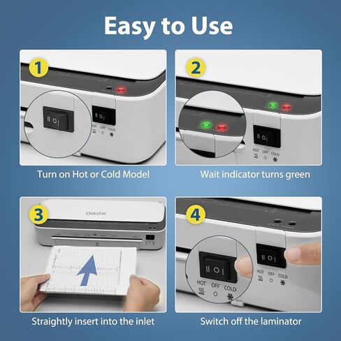آلة تغليف 11 في 1 مع 36 ورقة تغليف، آلة تصفيح حرارية لسطح المكتب بعرض 13 بوصة لحجم الحروف، 2 تعديل لدرجة الحرارة، أداة تشذيب ورق مدمجة و3 رؤوس تقطيع - مثالية للمكتب والمدرسة والأعمال in Kuwait