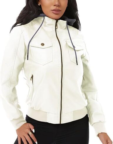 سترة نسائية من الجلد الصناعي مقاومة للماء من GGleaf سترة بومبر للدراجات النارية عتيقة من البولي يوريثان لراكبي الدراجات النارية in Kuwait