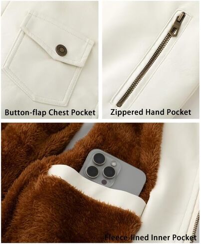 سترة نسائية من الجلد الصناعي مقاومة للماء من GGleaf سترة بومبر للدراجات النارية عتيقة من البولي يوريثان لراكبي الدراجات النارية in Kuwait