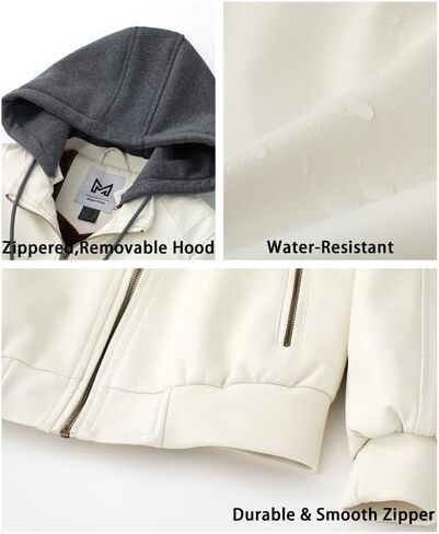 سترة نسائية من الجلد الصناعي مقاومة للماء من GGleaf سترة بومبر للدراجات النارية عتيقة من البولي يوريثان لراكبي الدراجات النارية in Kuwait