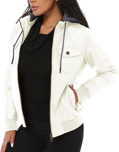 سترة نسائية من الجلد الصناعي مقاومة للماء من GGleaf سترة بومبر للدراجات النارية عتيقة من البولي يوريثان لراكبي الدراجات النارية in Kuwait