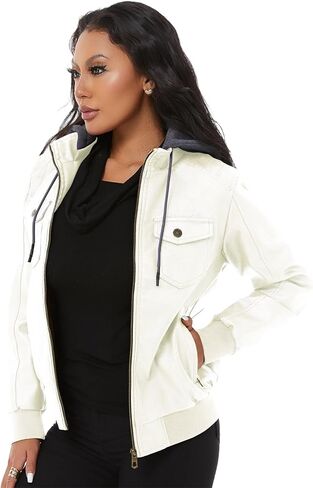 سترة نسائية من الجلد الصناعي مقاومة للماء من GGleaf سترة بومبر للدراجات النارية عتيقة من البولي يوريثان لراكبي الدراجات النارية in Kuwait