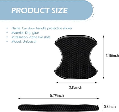 8 قطع من ملصقات حماية مقبض باب السيارة، واقي مقبض الباب التلقائي المضاد للخدش، طبقة واقية لطلاء أبواب السيارة، عالمية لمعظم السيارات (متعددة الألوان) in Kuwait