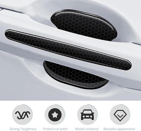 8 قطع من ملصقات حماية مقبض باب السيارة، واقي مقبض الباب التلقائي المضاد للخدش، طبقة واقية لطلاء أبواب السيارة، عالمية لمعظم السيارات (متعددة الألوان) in Kuwait