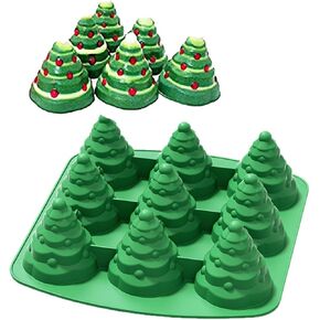3D Christmas Tree Silicone Mold – Holiday Baking Pan for Mousse Cakes, Muffins, Ice Cubes & DIY Crafts | Food-Grade Mold for Chocolate, Soap, Bath Bombs & Candles in Saudi Arabia