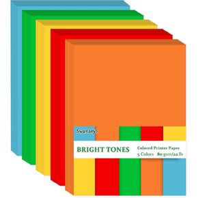 600 ورقة ملونة مقاس 8.5 × 11 - ورق طباعة ملون بوزن 22 رطل/80 جرامًا للمتر المربع أوريغامي مزدوج الجوانب للأعمال الفنية اليدوية، 5 ألوان باستيل in Kuwait