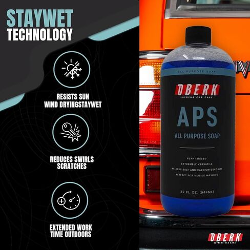 Oberk APS All Purpose Car Wash Soap – Eco-friendly, plant-based shampoo for foam cannon or hand wash. Safe for ceramic coating, interio (32) in Saudi Arabia