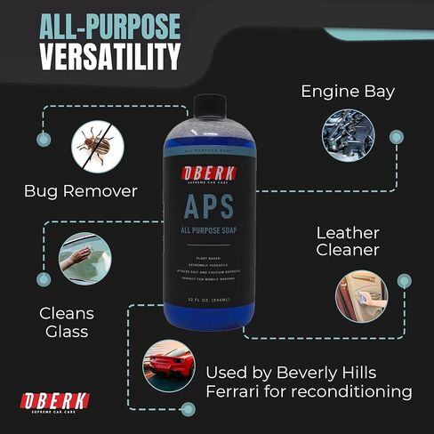 Oberk APS All Purpose Car Wash Soap – Eco-friendly, plant-based shampoo for foam cannon or hand wash. Safe for ceramic coating, interio (32) in Saudi Arabia