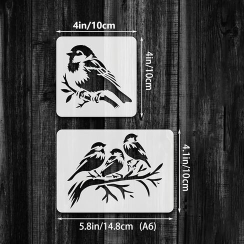 Birds Stencils for Painting on Wood Crafts - Reusable Hummingbird on Tree Branch Stencil for Card Making, Wall, Fabric, Shirt, Furniture in Saudi Arabia